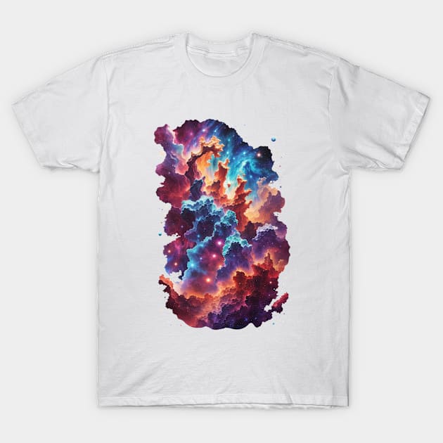 Cosmic Ballet: Nebula's Elegance in Pillars of Creation - cosmic T-Shirt by RhaNassim ★★★★★